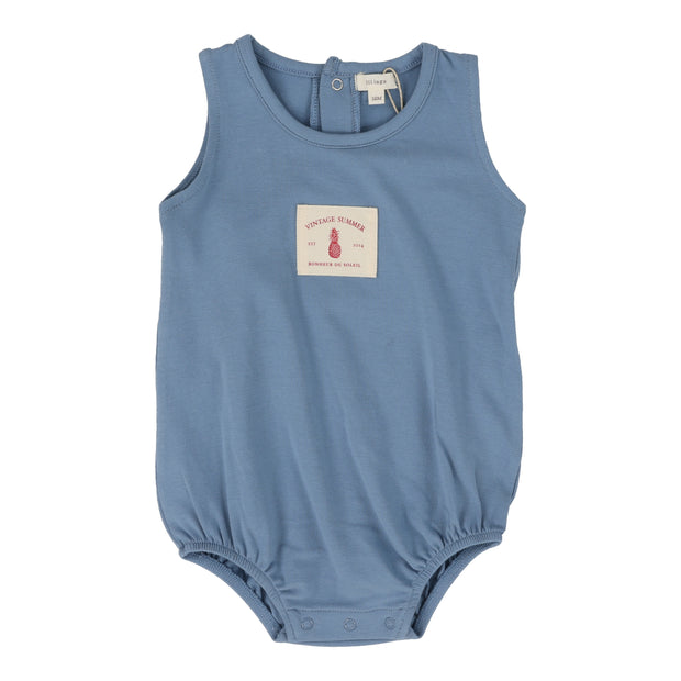 Lil Legs blue snap romper from our Weekday Basics.