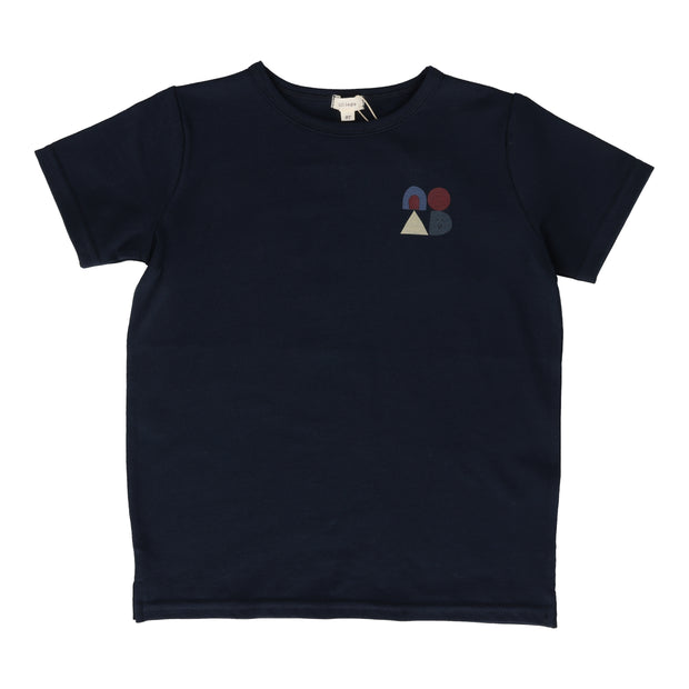 Lil Legs navy boys geometric t-shirt from our Dressy Basics.