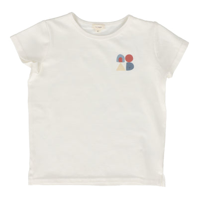 Lil Legs white boys geometric t-shirt from our Printed Weekday Collection.