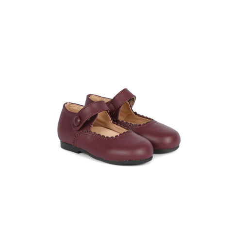 Perroquet Shoes Toddler Mary Janes - Plum Leather