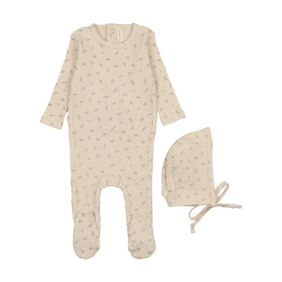 Lilette Twig Footie Set - Cream/Sage