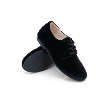 Camille Kids Waverly Oxfords in Black Velvet