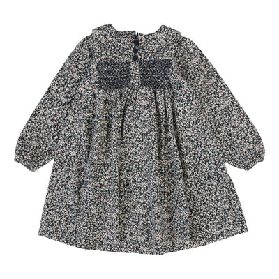 Analogie Daisy Floral Dress - Dusty Blue
