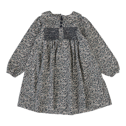 Analogie Daisy Floral Dress - Dusty Blue