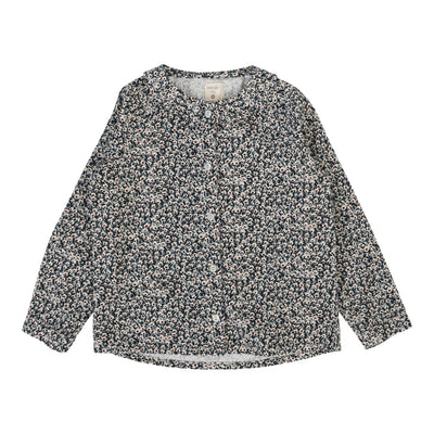 Analogie Daisy Floral Blouse - Dusty Blue