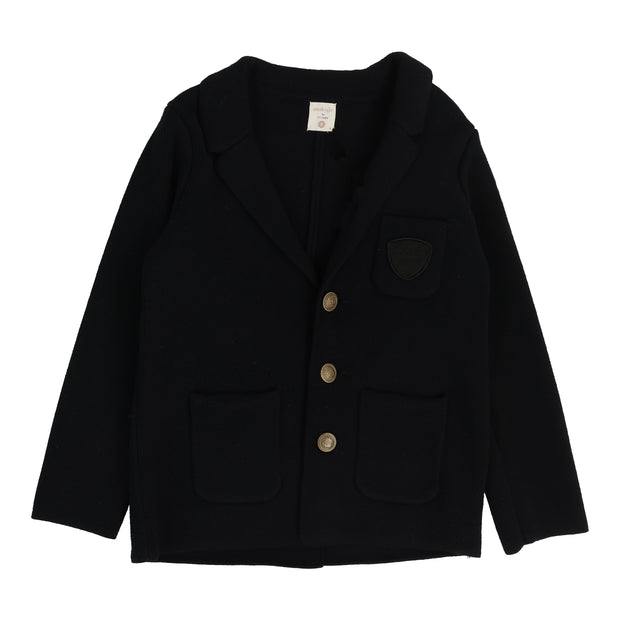Analogie Crest Knit Blazer - Black