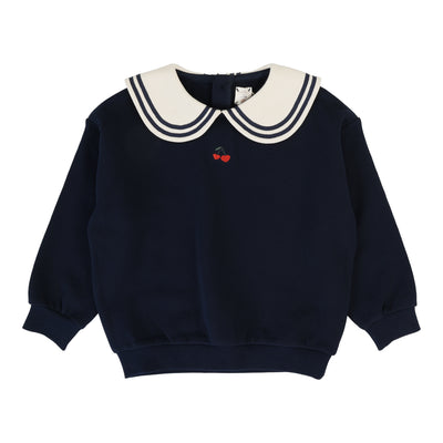 Analogie Bon Voyage Embroidered Cherry Sweatshirt - Navy