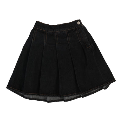 Analogie Pleated Denim Skirt - Black Denim