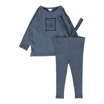 Lil Legs Boys Pocket Tee Set - Off Blue