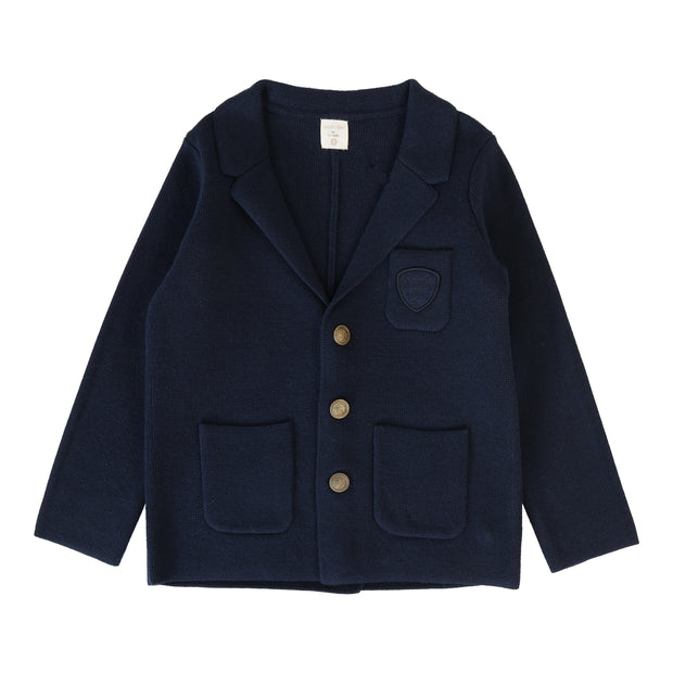 Analogie Crest Knit Blazer - Navy