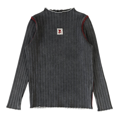 Lil Legs Contrast Funnel Neck - Black Wash