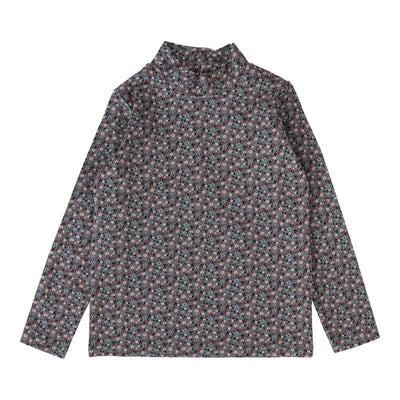 Lil Legs Floral Mockneck - Grey Floral