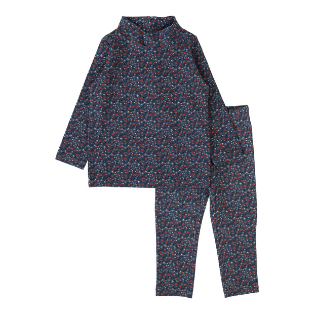 Lil Legs Floral Set - Off Blue/Floral