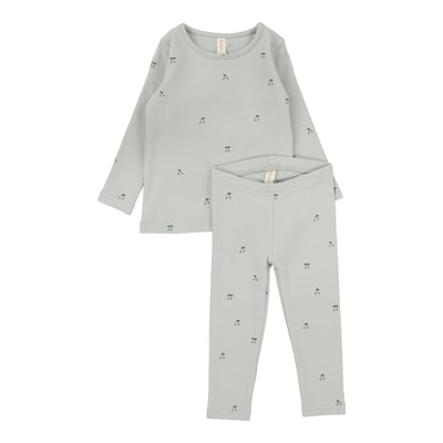 Lilette mint base scattered cherry long sleeve set from our Cotton Graphic.