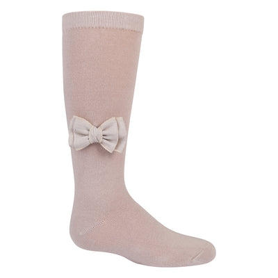 Zubii Linen Bow Knee Socks (204) - Sand (305)