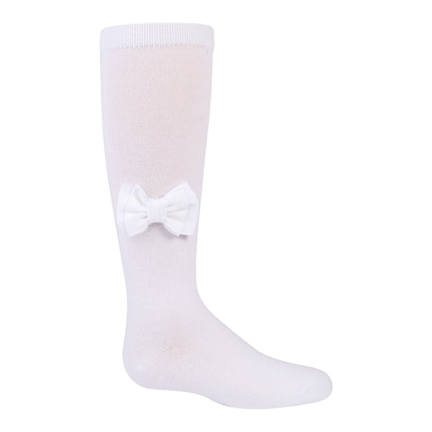 Zubii Linen Bow Knee Socks (204) - White (5)