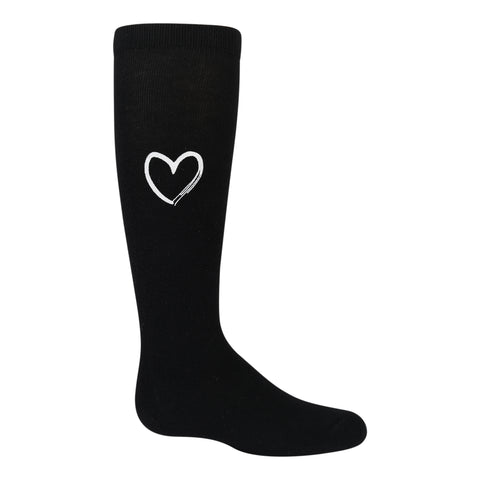 Zubii Painted Heart Knee Socks (254) - Black (9)