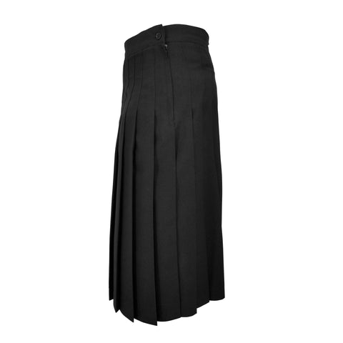 Betty Z Ladies Sewn Down Skirt - Black Wool SHORTER Lengths