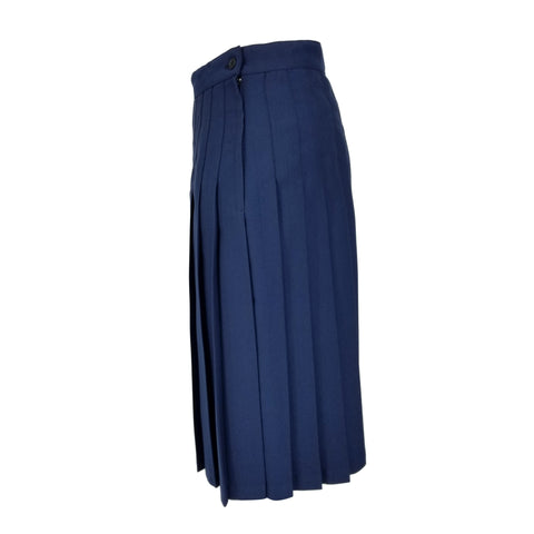 Betty Z Ladies Sewn Down Skirt - Light Navy Wool