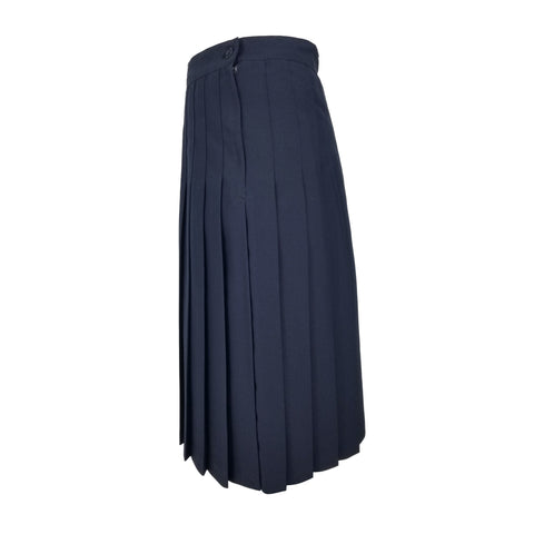 Betty Z Ladies Sewn Down Skirt - Navy Wool