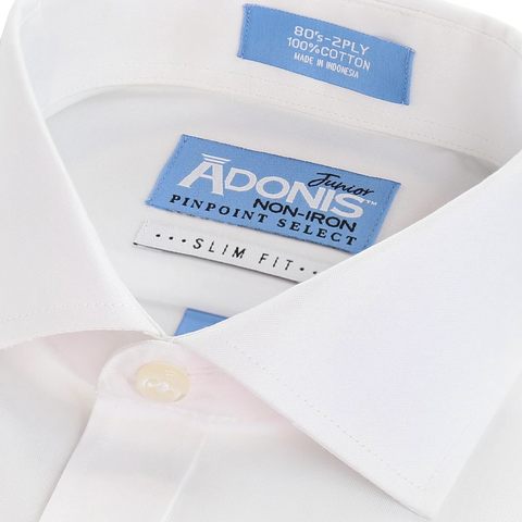 Adonis Pinpoint Non-Iron Cotton Boys Dress Shirt - French Cuff