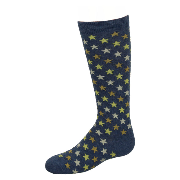 Bimbam Allover Star Knee Socks - Denim