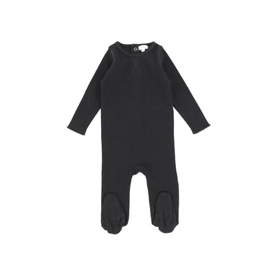 Lil Legs Classic Ribbed Footie - Black