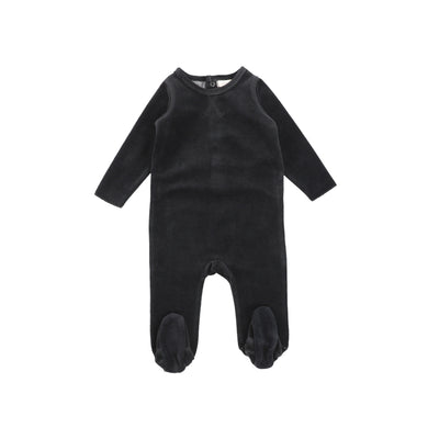 Lil Legs Classic Velour Footie - Black