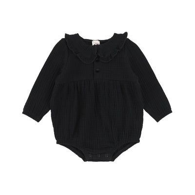 Analogie Muslin Girls Romper - Black