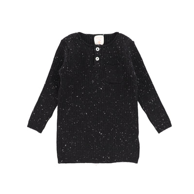 Analogie Pocket Sweater - Black Speckle