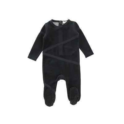 Lil Legs Velour Tape Footie - Black