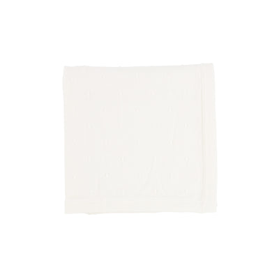 Lilette Swiss Dot Blanket - White (Boy)