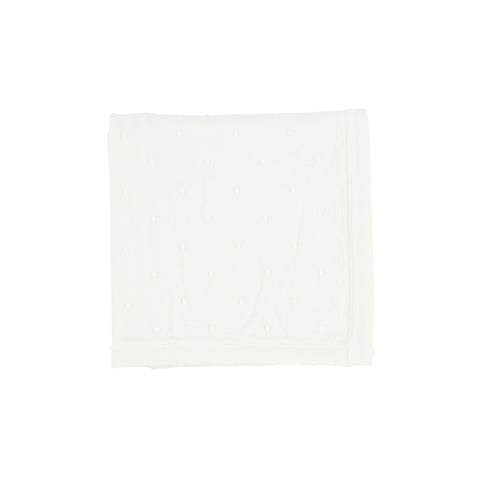 Lilette Swiss Dot Blanket - White (Boy)