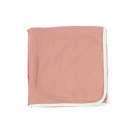 Lil Legs Contrast Edge Blanket - Peach/White