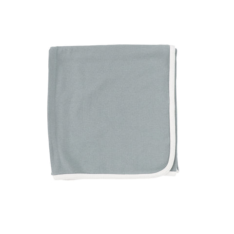 Lil Legs Contrast Edge Blanket - Seafoam/White