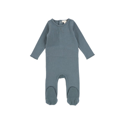 Lil Legs Classic Ribbed Footie - Blue
