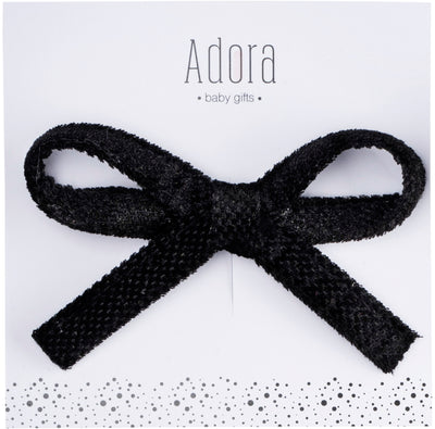 Adora Ribbon Bow Baby Clip - Black Velvet