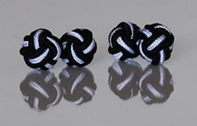 Black & White Silk Knot Cufflinks