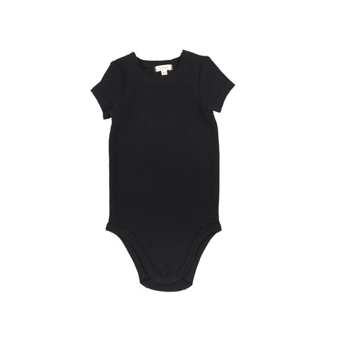 Lil Legs Ribbed Short Sleeve Onesie - Black