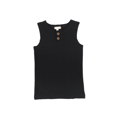 Lil Legs Ribbed Tank - Black