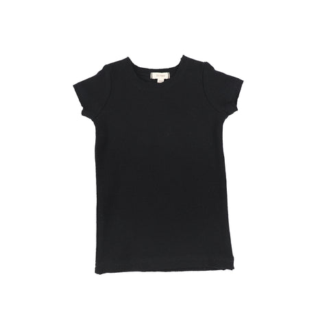 Lil Legs Ribbed T-Shirt Short Sleeve - Black