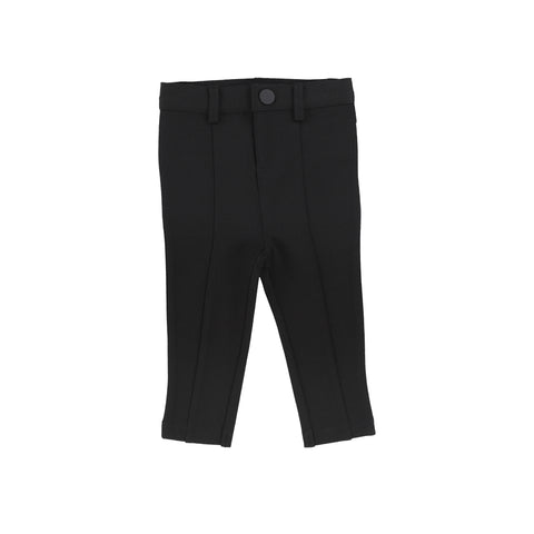 Lil Legs Boys Knit Stretch Pants Without Leg Seam - Black
