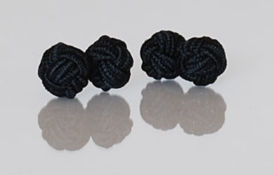 Black Silk Knot Cufflinks