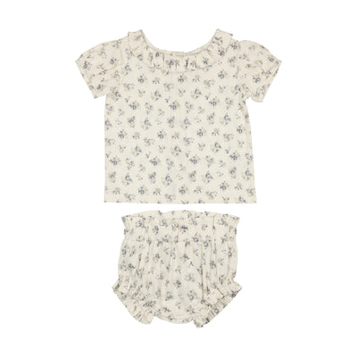 Analogie Girls Blouse Set - Blue Floral