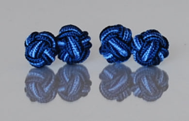 Blue & Light Blue Silk Knot Cufflinks