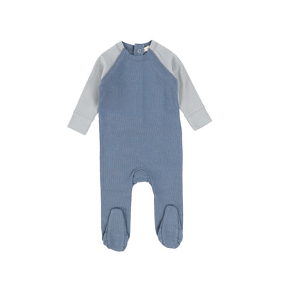 Lil Legs Raglan Footie - Blue