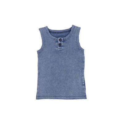 Lil Legs Ribbed Tank - Blue Wash