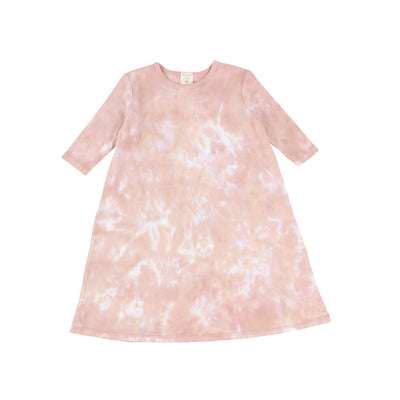 Analogie Watercolor Three Quarter Sleeve Dress - Blush