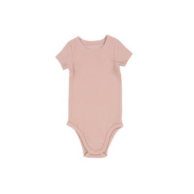 Lil Legs Short Sleeve Rib Onesie - Blush