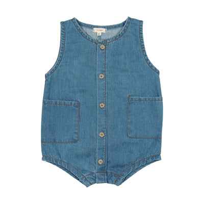 Lil Legs Boys Boxy Romper - Dark Denim